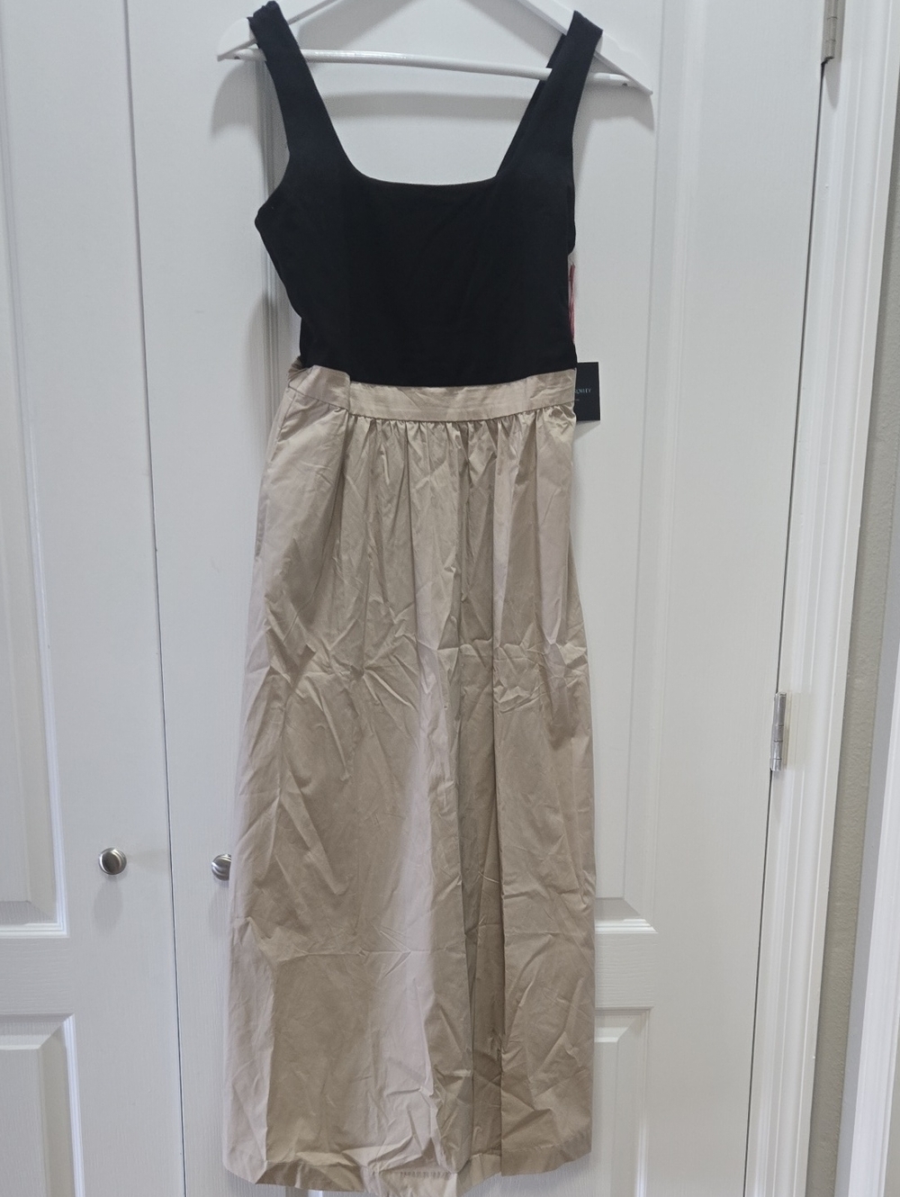 Cynthia Rowley Black and Beige Sleeveless Maxi Skirt